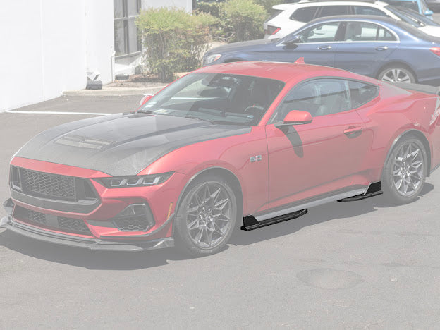 2024-UP FORD MUSTANG S650 | GT350R PERFORMANCE STYLE CARBON FIBER SIDE SKIRTS EXTENSION ROCKER PANELS GROUND EFFECTS